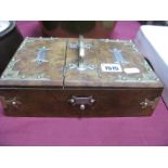 An Edwardian Burr Walnut Cigar/Cigarette Box, with two side 'Lights' drawers/strikers and brass