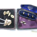 A Pair of Chester Hallmarked 9ct Gold Gent's Cufflinks, together with a pair of further gent's