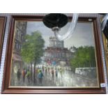 Oliveri, Parisian Street Scene, oil on canvas, 49.5 x 60cm, signed lower right.