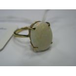 A 9ct Gold Large Single Stone Dress Ring, oval four claw set.