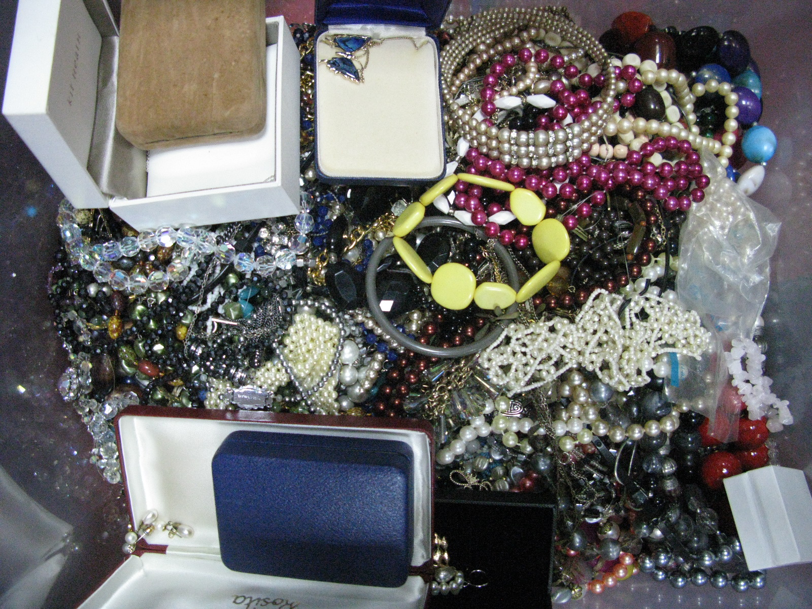 A Large Mixed Lot of Assorted Costume Bead Necklaces, etc:- One Box