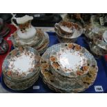 A Late XIX Century Allertons Tea Service. with floral decoration, (approximately forty two pieces):-