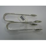 A Pair of Hallmarked Silver Fiddle Pattern Sugar Tongs, HH, London 1843, initialled; together with