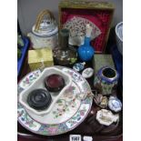 Cloisonné Vase and Owl Vase, blue glaze bottle vase, Chinese teapot, scent bottles, mother or
