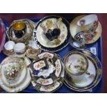 Hammersley's China Trio, with a blue back ground, gilt highlights, Noritaki trio's, D & C France