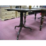 A XIX Century Ash and Mahogany Pedestal Table, with rectangular top, turned pedestal, on shaped