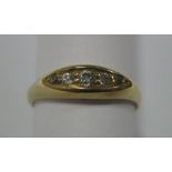 An 18ct Gold Early XX Century Five Stone Diamond Set Ring.