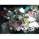 A Mixed Lot of Assorted Costume Jewellery, including beads, bangles, ladies wristwatches, chains,