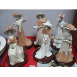 Six Marco Giner Spanish Porcelain Figurines, with booklet.