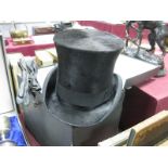 An Early XX Century Top Hat by Thos Townend & Co, London; together with a pair of gloves:- Boxed
