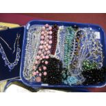 Vintage and Later Costume Bead Necklaces:- One Tray