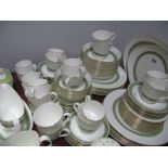 A Quantity of Royal Doulton 'Rondelay' Tea, Coffee and Dinnerwares, including meat plate, twelve