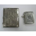 A Hallmarked Silver Cigarette Case, allover engine turned; together with a Chester hallmarked silver