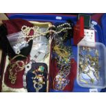 A Mixed Lot of Assorted Costume Jewellery, including large cross pendant stamped "925", on a
