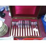 James Dixon & Sons Sheffield Fish Knives and Forks, (cased).