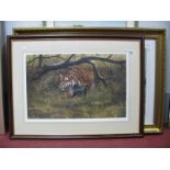 Peter Jepson 'Prowling Tiger', colour print, signed, 41 x 63.5cm; two others including '