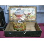 A Large Glass Sweet Jar for 'Browns Confectionary', plus a pine shop advertising box.