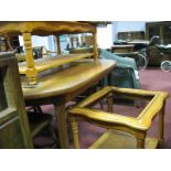 Two Coffee Tables, with glass tops and bergeres under shelves. (2)