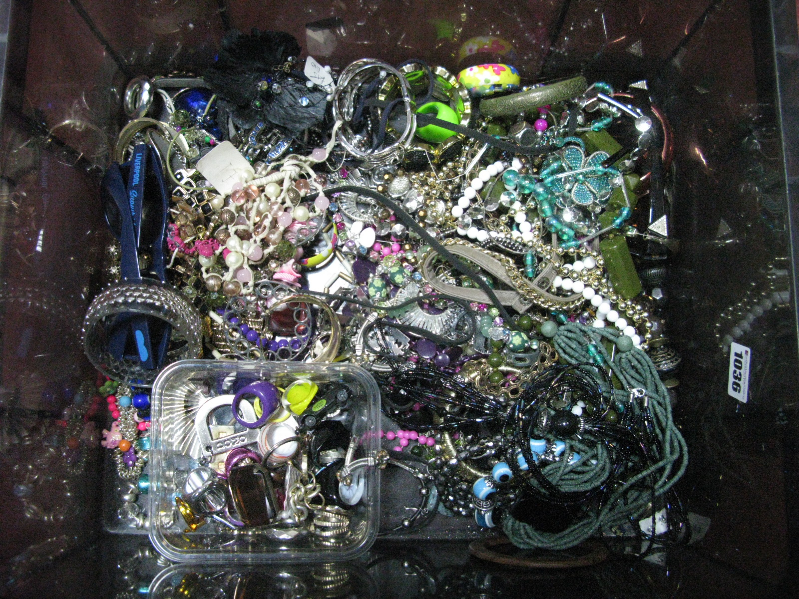 A Mixed Lot of Assorted Costume Jewellery, including dress rings, beads, bracelets, sunglasses,