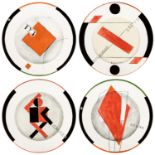 A GROUP OF FOUR PORCELAIN PLATES BY VLADIMIR NEMUKHIN (RUSSIAN 1925-2016)