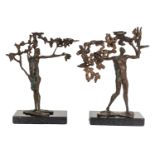 A PAIR OF BRONZE SCULPTURES BY ANTONIO PUJIA (ARGENTINIAN B. 1929)