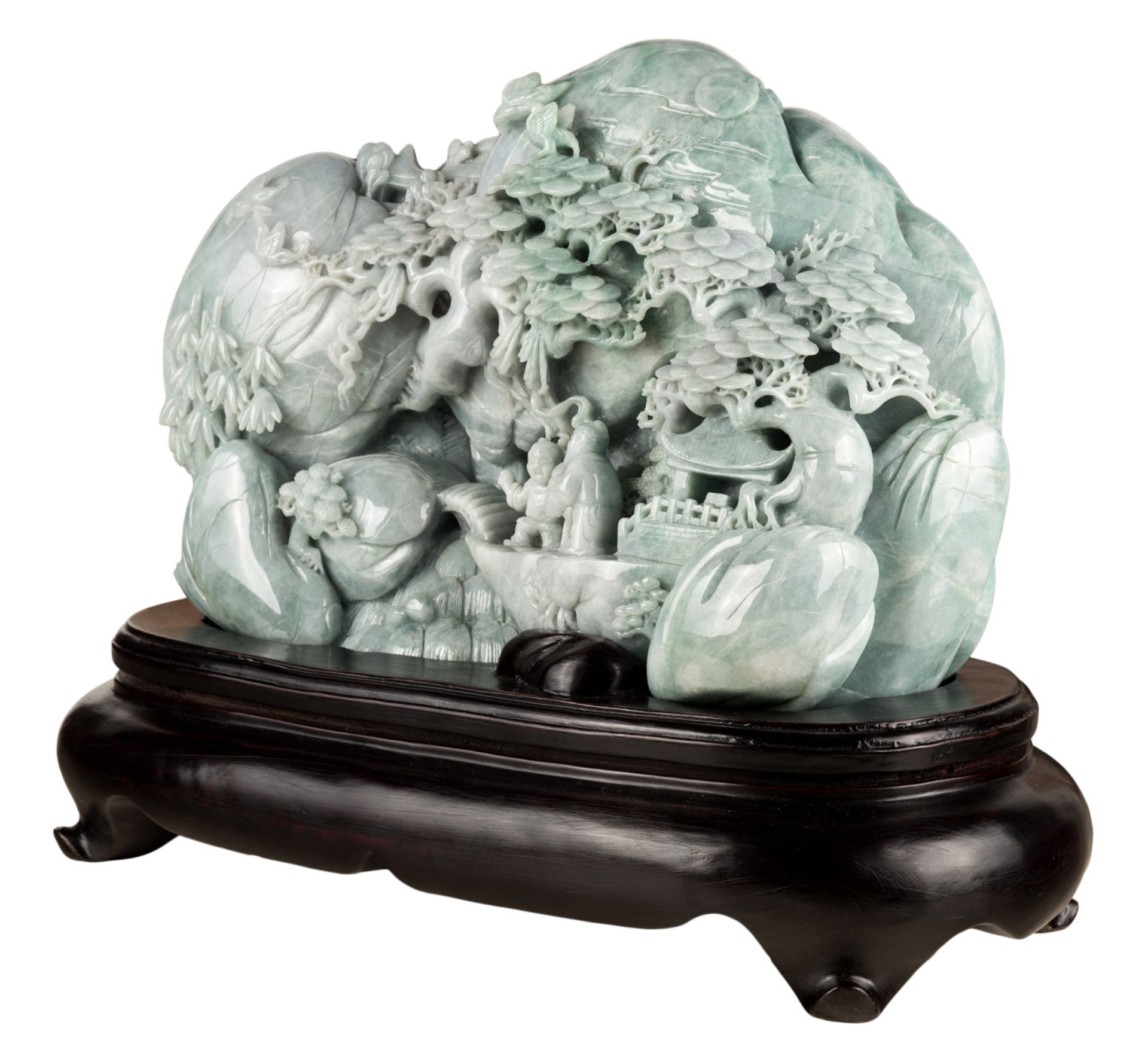 A LARGE BURMESE JADE CARVING, LATE 20 CENTURY - Image 2 of 4