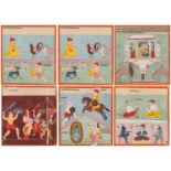 SIX 18TH C. INDIAN RAGAMALA PAINTINGS