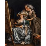 BERLIN KPM PORCELAIN PLAQUE AFTER ADELAIDE LABILLE-GUIARD, 19TH CENTURY