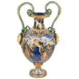 AN ITALIAN FAIENCE AMPHORA, 17TH CENTURY