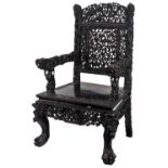 A CHINESE BLACKWOOD ARMCHAIR, EARLY 20TH CENTURY