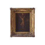 CONTINENTAL_SCHOOL Crucifixion Oil on canvas Enclosed in a gilt frame 36 x 26 cm.