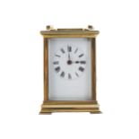 NINETEENTH-CENTURY FRENCH BRASS CARRIAGE CLOCK12 cm. high; 8.5 cm. wide; 7.5 cm. deep