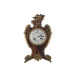 NINETEENTH-CENTURY TORTOISESHELL AND ORMOLU CASED MANTLE CLOCKwith enamelled dial, inscribed Maple &