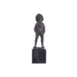 JULIUS PAUL SCHMIDT-FELLINGStreet urchin with pipe Signed bronze sculpture26 cm. high