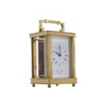 CASED BRASS CARRIAGE CLOCKwith original Garrards of London presentation box