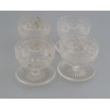 SET OF FOUR CRYSTAL CUT GLASS BOWLS