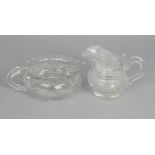 TWO IRISH GEORGIAN CUT GLASS CREAM JUGS, circa 1810