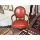 PAIR OF EDWARDIAN HIDE UPHOLSTERED DESK CHAIRS