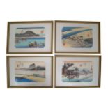 SET OF FOUR JAPANESE PRINTS