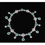 PLATINUM, WHITE GOLD AND COLUMBIAN EMERALD NECKLACE