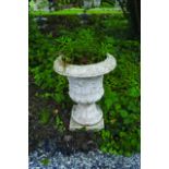 PAINTED COMPOSITE STONE URN