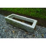 PAIR OF GRANITE STONE TROUGHS