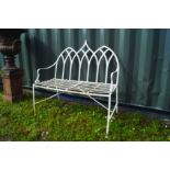 REGENCY PERIOD CAST-IRON GOTHIC ARCHED GARDEN BENCH