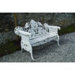 ROCOCO CAST IRON LEAF DECORATED BENCH