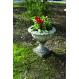 PAIR OF SMALL REGENCY CAST IRON GARDEN URNS