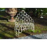 CAST IRON HORSESHOE GARDEN BENCH