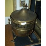 EDWARDIAN BRASS COAL URN