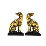 PAIR OF 19TH CENTURY CANINE BRASS DOOR STOPS