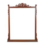 EDWARDIAN PERIOD MAHOGANY FRAMED OVER MANTLE MIRROR