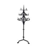 PAIR OF EIGHTEENTH-CENTURY CAST IRON THREE TIER CANDELABRA